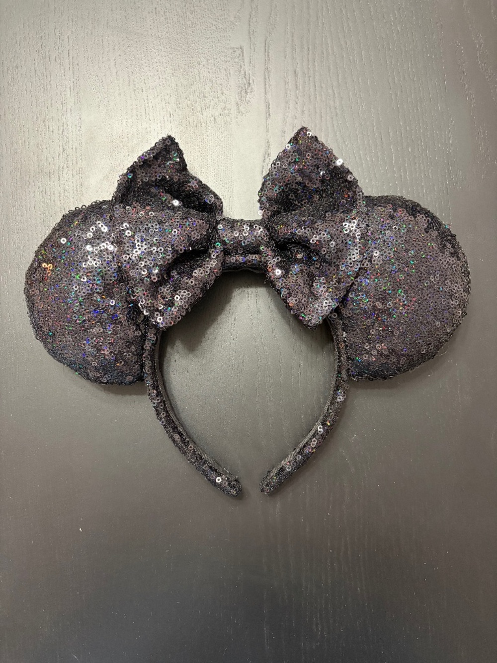 Black Sequin Minnie Ear Headband
